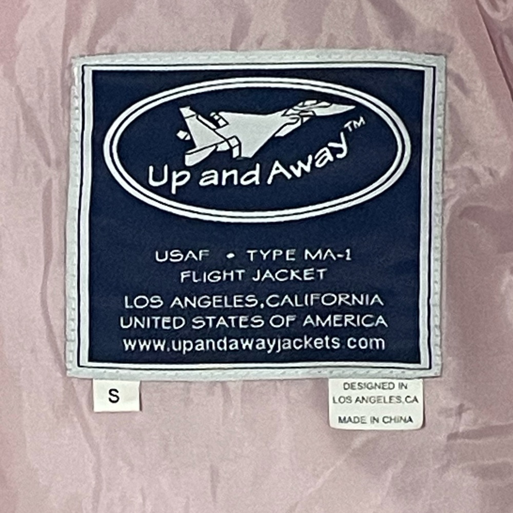 Up and Away MA-1 Ladies Pink Flight Jacket With Patches Size Small - Picture 4 of 7